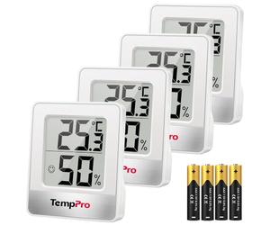 TempPro TP49 Thermomètre numérique, mini-moniteur de température, lot de 4