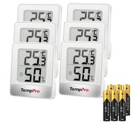 TempPro TP49 Thermomètre numérique, mini-moniteur de température, lot de 6