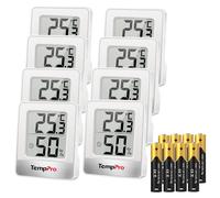 TempPro TP49 Thermomètre numérique, mini-moniteur de température, lot de 8