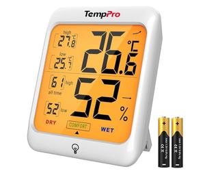 TempPro TP53 Hygromètre, thermomètre d'intérieur, thermomètre de serre | Hygromètre tactile rétroéclairé pour chambre d'enfant, maison ou bureau (anciennement ThermoPro)