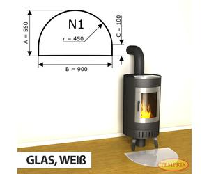 Temprix Pare-étincelles & Plaque de Sol en Verre Blanc pour Cheminée & Four