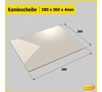Temprix Vitrage De Poêle & Cheminée, 280x260 Ofenscheibe Sur Mesure
