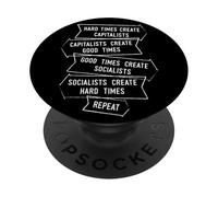 Temps difficiles créent les capitalistes les bons moments PopSockets PopGrip Adhésif