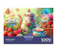 Temps du thé Jardin Puzzle 1000 Pièces Fruits et thé dans Le Jardin Puzzle en Papier De Qualité Supérieure, Relaxant Et Stimulant pour Adultes Et Famille 38x26cm/1000pcs