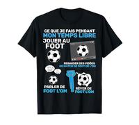 Temps Libre Foot Marseille Supporter Bleu Et Blanc T-Shirt