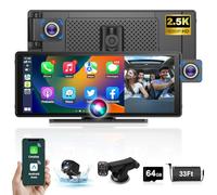 Temps limité 10,26 Pouces Écran Carplay Android Voiture avec 2,5K Dashcam Autoradio Car Play Écran Voiture Pple Carplay Bluetooth Mirror Link 64G TF Carte Siri GoOgle