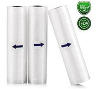 TEMPSA - 3 rouleaux film sous-vide gaufré 28×500 cm, sans BPA, 1 côté lisse