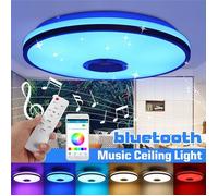 TEMPSA 60W Plafonnier LED bluetooth musique haut-parleur RGB 34cm + Télécommande 220V