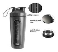 TEMPSA 700ML Bouteille de Eau Protéine Shaker Mélangeur Avec Couvercle Anti-fuite NOIR 700ML