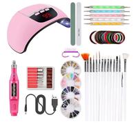 TEMPSA - Kit Manucure 45W UV Lampe à LED Vernis - ROSE - Coffret vernis + lampe UV