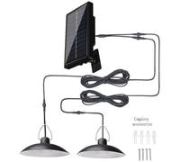 TEMPSA Lustre Lumière solaire télécommande Double têtes Lampe - Luminosité réglable - Étanche