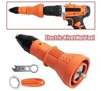 TEMPSA - Outil de rivetage électrique - Couleur orange - Taille de buse 2,4mm, 3,2mm, 4,0mm, 4,8mm