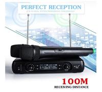 TEMPSA Système Amplificateur + 2 Microphones VHF Récepteur Sans fil Maison ktv Chant Discours Discothèque Bars Karaoké