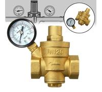 TEMPSA - Valve Eau Pression Réducteur DN20 - Laiton - Jauge Flux 0.1-0.8MPa