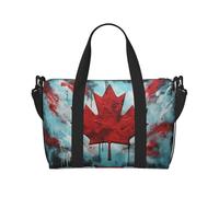 Tempting Cherry Blossoms Sac de voyage à bandoulière résistant à l'eau, grand bagage à main avec sangle réglable, multi-compartiments pour la gym, les voyages, l'extérieur, Drapeau du Canada., Taille
