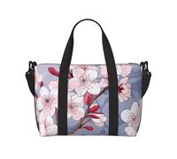 Tempting Cherry Blossoms Sac de voyage à bandoulière résistant à l'eau, grand bagage à main avec sangle réglable, multi-compartiments pour la gym, les voyages, l'extérieur, Fleurs de cerisier