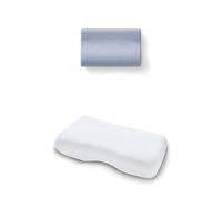 TEMPUR Set de coussin Aspera L, avec housse de coussin en jersey (Blanc) | Oreiller ergonomique cervical pour les personnes dormant sur le dos ou sur le côté, avec housse assortie couleur blanc
