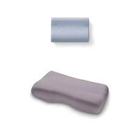 TEMPUR Set de coussin Aspera M, avec housse de coussin en jersey (Gris) | Oreiller ergonomique cervical pour les personnes dormant sur le dos ou sur le côté, avec housse assortie couleur gris