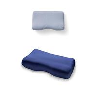 TEMPUR Set de coussin Noxara M, avec housse de coussin en jersey (Bleu) | Oreiller ergonomique cervical pour les personnes dormant sur le dos ou sur le côté, avec housse de coussin assortie en bleu
