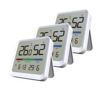 Temtop Hygromètres Thermomètres d'Intérieur Numériques 3PCS - Moniteur de Température et Humidité avec Affichage Heure Date Haute Précision Pour Maison Bureau Chambre Plantes