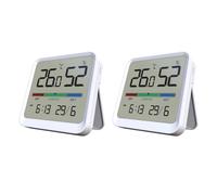 Temtop Thermomètres Hygromètres d'Intérieur Numériques 2PCS - Moniteur de Température et Humidité avec Affichage Heure Date Haute Précision Pour Maison Bureau Chambre Plantes