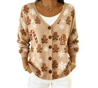 TEMU Cardigan de Noël, automne et hiver Eurocode 3D Impression numérique pour femme, Couleur 1#, 4XL