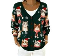 TEMU Cardigan de Noël, d'automne et d'hiver Eurocode 3D avec impression numérique pour femme - C, 6#, XL