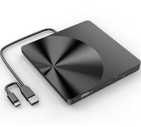 TEMZICK Graveur CD externe USB 3.0 portable CD/DVD +/-RW Slim DVD/CD ROM graveur pour ordinateur portable PC de bureau Windows et Linux OS Apple Mac MacBook Pro
