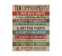 Ten Commandments for Kids - Educational Bible Wall Art, Sunday School Poster, Christian Classroom Decor for Homeschool & Children's Church (Unframed,08x12inch(20x30cm))