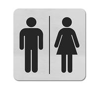 Ten Four Distributions Panneau moderne en argent brossé pour toilettes, salle de bain, entreprise/décoration PL-06