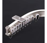 TEN-HIGH Rail flexible en aluminium pour rideaux, rail pliable pour montage au plafond, rail simple pour rideaux, rail silencieux pour bureau et maison (blanc ivoire,2 * 2.2m)