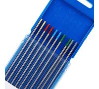 TEN-HIGH Soudage TIG Emballage mixte 1,0 x175mm, Électrode en Tungstène, 2 pcs de Tungstène Pur + 2 pcs 2% de Cérium + 2 pcs 1,5% de Lanthane + 2 pcs 2% de Lanthane + 2 pcs 2% de Thorium
