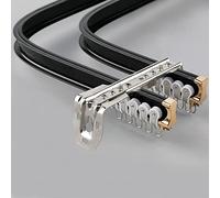 TEN-HIGH Tringles à rideaux flexibles en aluminium, Tringles à rideaux pliables, Tringles à rideaux doubles, Tringles à rideaux lourdes et luxueuses (Noir, 2 * 2.8m)