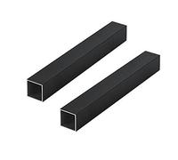 TEN-HIGH Tube Carré noir en Aluminium, 10mm X 10mm X 1000mm, Epaisseur 1mm,Tuyau en aliminium utilisé pour la Décoration Architecturale,2pcs
