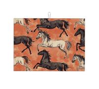 Ten Thousand Horses Galping Grand tapis d'égouttage en microfibre réutilisable et lavable pour accessoire de cuisine 45,7 x 61 cm