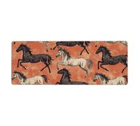 Ten Thousand Horses Tapis de souris au galop avec base en caoutchouc antidérapant étendue avec bords cousus, grand tapis de souris pour ordinateur de bureau 30 x 80 cm