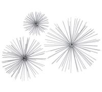 Ten Waterloo YISHIDA Lot de 3 sculptures murales en métal avec finition argentée Étoile éclatée - 30,5 cm, 22,9 et 15,2 cm Argenté