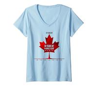 Ten Years of Maple Leaf Magic Canada Cadeau d'anniversaire T-Shirt avec Col en V, Femme, Bleu Céleste, XL