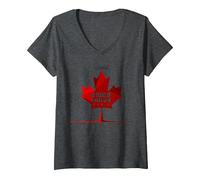 Ten Years of Maple Leaf Magic Canada Cadeau d'anniversaire T-Shirt avec Col en V, Femme, Chiné Foncé, S