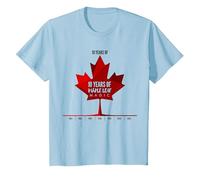 Ten Years of Maple Leaf Magic Canada Cadeau d'anniversaire T-Shirt, Enfant, Bleu Céleste, 12 Ans