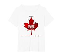 Ten Years of Maple Leaf Magic Canada Cadeau d'anniversaire T-Shirt, Femme Grandes Tailles, Blanc, 6X