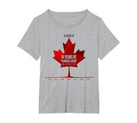 Ten Years of Maple Leaf Magic Canada Cadeau d'anniversaire T-Shirt, Femme Grandes Tailles, Gris Chiné, 5X