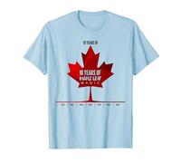 Ten Years of Maple Leaf Magic Canada Cadeau d'anniversaire T-Shirt, Homme, Bleu Céleste, XXL