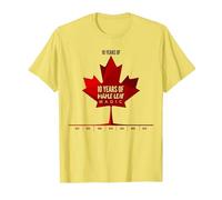 Ten Years of Maple Leaf Magic Canada Cadeau d'anniversaire T-Shirt, Homme, Citron, M