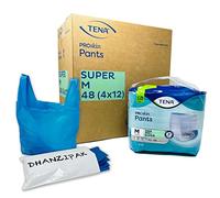 Tena DHANZIPAK Lot de 4 paquets de 12 sacs jetables en plastique Taille M