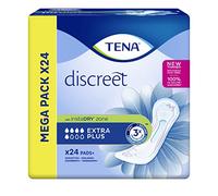 Tena Serviettes incontinence femme Discreet Extra Plus – Mega pack 24 serviettes