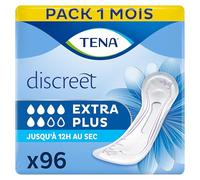 TENA Discreet Extra Plus - Serviettes Incontinence Femme - Post-accouchement - Protections Absorbantes pour Fuites Urinaires Modérées à Fortes - 96 Serviettes (Pack 1 Mois) (Lot de 6)