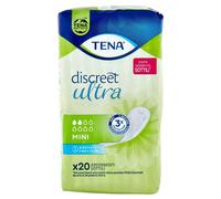 TENA DISCREET MINI - Paquet de 20 serviettes pour incontinence pour femmes, respirantes, hypoallergéniques, discrètes, douces, confortables en cas de fuite d'urine, testées dermatologiquement
