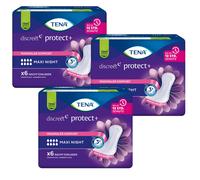 Tena discreet Protect + Maxi Nuit Protège-slips 3x 6 = 18 Pièce Nuit Dépôts