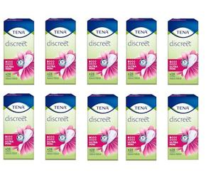 Tena Lady Ultra Mini Lot de 10 serviettes hygiéniques anatomiques pour petites fuites